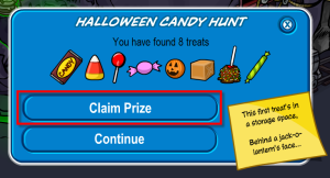 halloween candy hunt claim prize